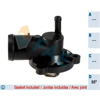 Imagen de FAE 5352088 Termostato, refrigerante 88 con juntas sin sensor carcasa (cárter) SKODA: Fabia I Hatchback, 1 Combi, FELICIA 2
