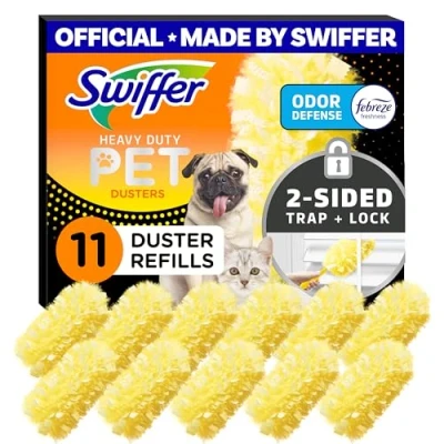Imagen de Swiffer Dusters Recambios de Plumero multisuperficie para Mascotas, Resistente, con Defensa contra olores Febreze, 11 Unidades