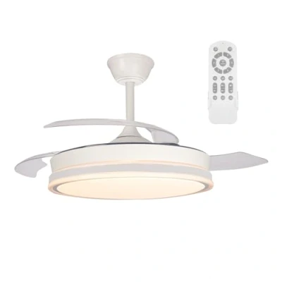 Imagen de wonderlamp Ventilador LED aspas plegables Surpino Blanco 45W con Memoria de encendido y Mando a distancia CCT Regulable