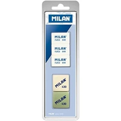 Imagen de MILAN 430, Nata 648 Gomas de borrar, Blanco, Pequeño, 5