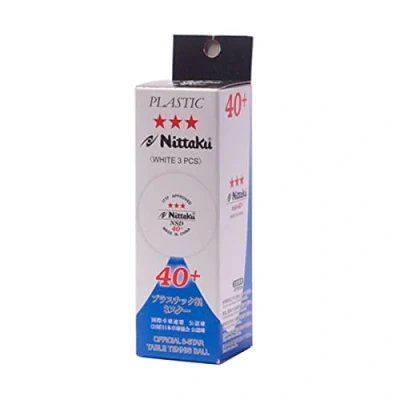 Imagen de NITTAKU Pelota de Tenis Mesa 3 Estrellas (40 +, 6 Unidades), Color Blanco, Balls