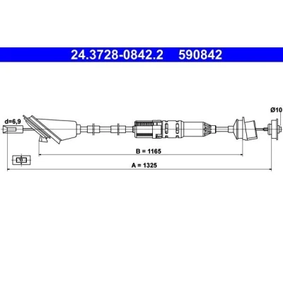 Imagen de ATE 24.3728 0842.2 Cable de Embrague con reajuste automático PEUGEOT: 106 II Hatchback