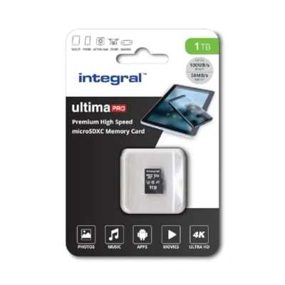 Imagen de Integral Tarjeta Micro SD de 1TB vídeo, Memoria Alta Velocidad SDXC, hasta 100MB s Lectura y 50MB Escritura V30 C10 U3 UHS I A1