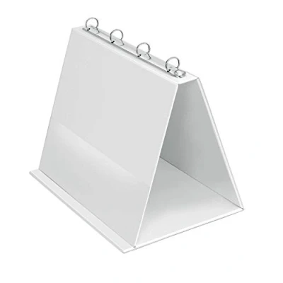 Imagen de Veloflex 4101090 Rotafolios de mesa DIN A4, presentación, rotafolios, carpeta anillas, PVC, formato apaisado, blanco, 1 unidad
