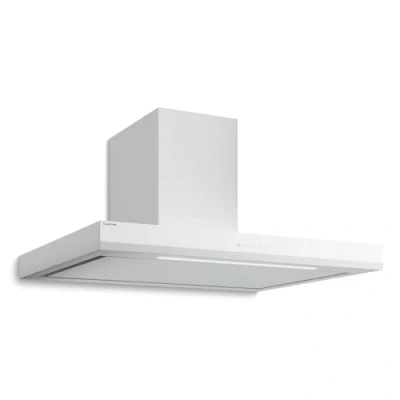 Imagen de Klarstein Velaire Campana Extractora 90 cm 595 m3/h, Eficiencia A++, LED, Táctil, Filtro Carbón, 3 Velocidades, Silenciosa, Recirculación &amp; Ducto, Cocina, Blanco