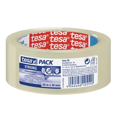 Imagen de Tesa Pack Strong Cinta de embalaje transparente (38 mm x 66 m) 1 rollo