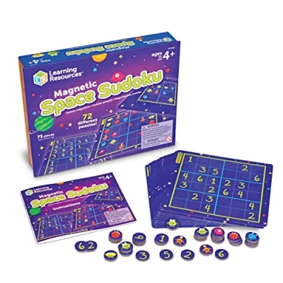 Imagen de Learning Resources Sudoku Espacial magnético, Juego de ingenio, 72 fichas, 4+ años