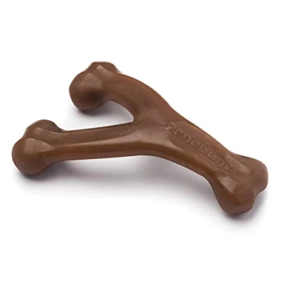 Imagen de Wishbone de Benebone, un juguete para morder, con auténtico cacahuetes mediano, resistente e indicado perros masticadores agresivos, fabricado en EE. UU.