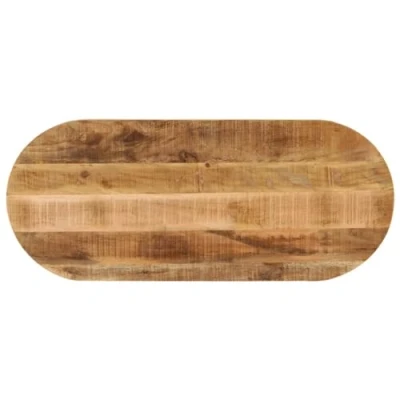 Imagen de vidaXL Tablero de Mesa Ovalado Madera Maciza Mango Rugosa 90x40x2,5 cm, Superficie Mesa, Madera, Centro