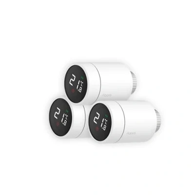 Imagen de AQARA Cabezal Termostático Inteligente E1 3 Pack, Requiere ZIGBEE 3.0 HUB, con Control de Voz, Soporte Geofencing, Compatible HomeKit, Alexa, Google Assistant e IFTTT