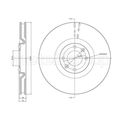 Imagen de Disco de freno METELLI 23 1483C
