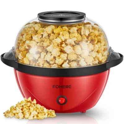 Imagen de FOHERE Palomitero, Máquina de Palomitas Casera 3,5 Litros, Palomitera que Puede Agregar Azúcar y Aceite, Agitación Automática, Olla Antiadherente, Silenciosa Rápida, Adecuado Para Cine en Casa