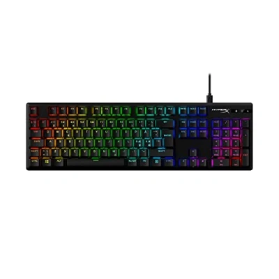 Imagen de HyperX Alloy Origins PBT Teclado mecánico para juegos, teclas PBT, iluminación RGB, compacto, cuerpo de aluminio, personalizable con NGENUITY, memoria integrada, interruptor táctil