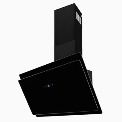 Imagen de Exquisit® Campana extractora, 80 cm, color negro, 3 niveles de potencia, filtro carbón activo, control táctil, pantalla LED, iluminación ideal para cocinas grandes