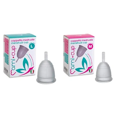 Imagen de Kit Mamicup® M+L copa menstrual (Transparente) Aprobada por la FDA Silicona suave, flexibe y reutilizable de grado medicinal