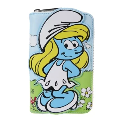 Imagen de Loungefly Lafig Smurfette Cosplay Zip Around Wallet, Blue, OneSize, Azul, OneSize