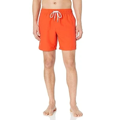 Imagen de Amazon Essentials Bañador de Secado Rápido 18 Cm colores interrumpidos Hombre, Naranja Brillante, XL