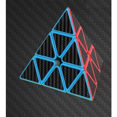 Imagen de Speed Cube Mágico Cubo Carbon Fiber Sticker Toy,Cubo Magico con Pegatina de Fibra Carbono Velocidad (Pirámides)