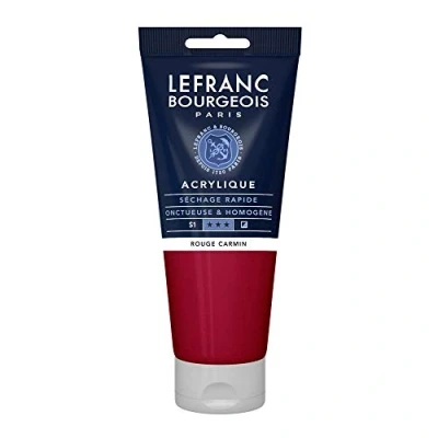 Imagen de Lefranc Bourgeois Fine, Pintura acrílica, Rojo Carmín, 200 ml,