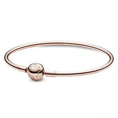 Imagen de Pandora Icons Pulsera rígida chapada en oro rosa de 14 quilates, 17