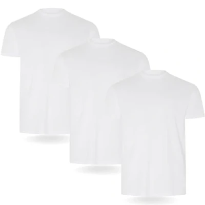 Imagen de FM London Camiseta Paquete de 3/5 para Hombre, Peso Premium con diseño Ligeramente Ajustado, Supersuave Hecha 100% algodón, Ajuste cómodo y Duradero, Blanco (Pack 3), XXL