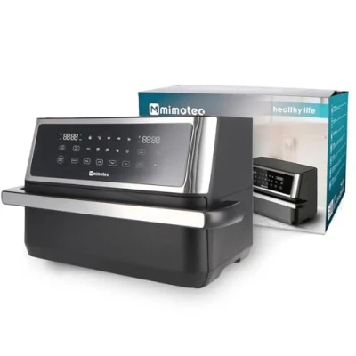 Imagen de M mimotec Air Fryer Double Touch 11L (5,5+5,5L) Freidora de Aire Doble sin Aceite, 2850W, 10 Menús, Pantalla Táctil, Temporizador 60min regulable, 80 200C, Cocina Fácil y Saludable