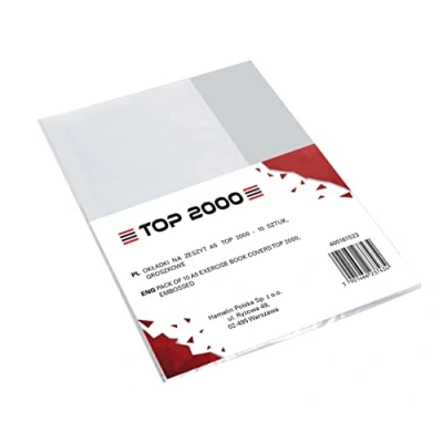 Imagen de Paquete de 10 fundas DIN A5, transparentes, granuladas, polipropileno reciclable, 0,09 mm, extrafuertes TOP 2000