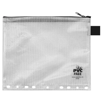 Imagen de VELOFLEX 2705500 bolsillo con cremallera DIN A5, transparente, de material EVA reforzado tejido, 1 para documentos archivar