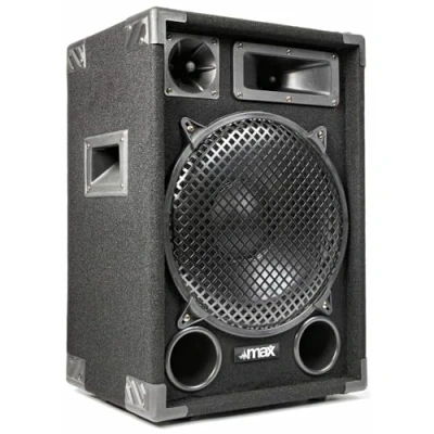 Imagen de MAX MAX12 Altavoz pasivo de 2 vías, 700 W con woofer 12 Pulgadas, para Fiestas Asas, DJ o discomovil, Caja acústica Discoteca en Negro