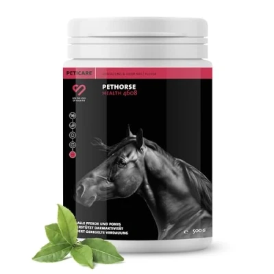Imagen de Peticare Polvo Digestivo Natural para Caballos Favorece la Salud intestinal y el Sistema inmunitario, Flora diarrea Ingredientes Vegetales sin OGM petHorse Health 4608