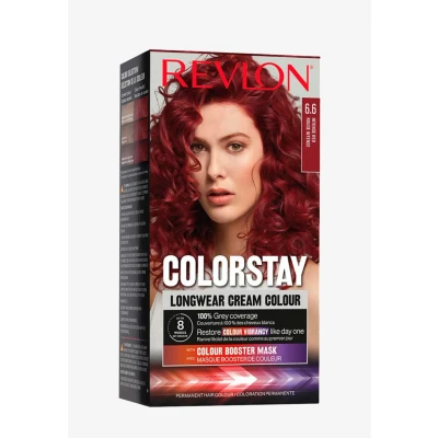Imagen de Revlon Colorstay Tinte Pelo Mujer, Coloración Permanente de larga duración, Incluye mascarilla potenciadora del color, Hasta 8 semanas Tono 6.6 Rojo Intenso