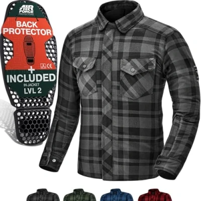 Imagen de SHIMA RENEGADE MEN 2 Camisa Moto Hombre Chaqueta de Algodóncon con FiberQL Aramida y capa refrigeración, protectores CE, cremallera cierre a presión (Negro, XL)