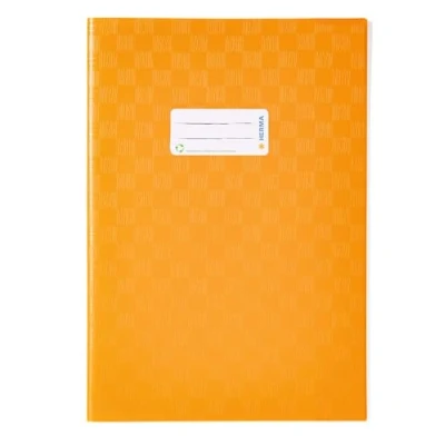 Imagen de HERMA 7444 sobres A4 de rafia naranja, 25 unidades, fundas para cuadernos escolares con etiqueta y estructura rafia, polipropileno resistente lavable, juego escolares,