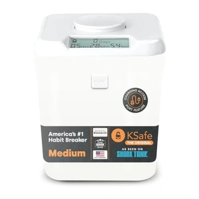 Imagen de Kitchen Safe Recipiente de cocina seguro con cerradura seguridad temporizador (Tapa Blanca + Blanco))