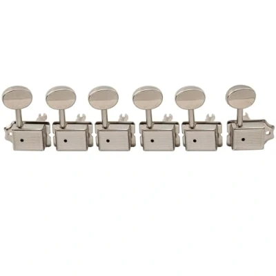 Imagen de Musiclily Pro Estilo Vintage Split Shaft 6 en Línea Clavijas de Afinación Clavijeros Repuesto para Squier Classic Vibe Strat/Tele Style, Níquel