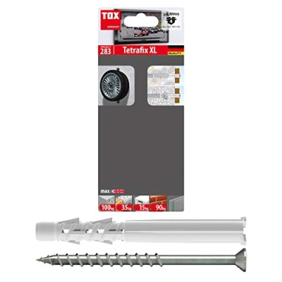 Imagen de TOX Taco para marcos universal Tetrafix XL 8x80 mm + tornillo, 4 piezas, 021701101