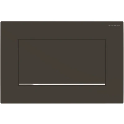 Imagen de Geberit 115893141 Sigma 30 Pulsador para cisterna de (para delantera, placa + botones, color negro mate, rayas cromadas)