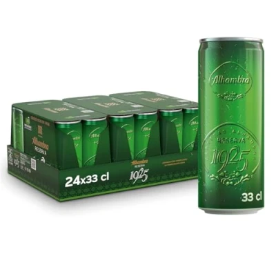 Imagen de Alhambra Reserva 1925, Pack 24 Latas x 33cl, Cerveza Extra de Fermentación Lenta, 6.4% Alcohol
