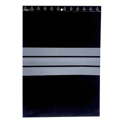 Imagen de 100 Bolsa con cremallera negra 240 X 320 mm Bolsas opaca resistente a los rayos UV 60 μ 3 tiras de marcado blancas para escribir anti luz compatible la congelación alimentos
