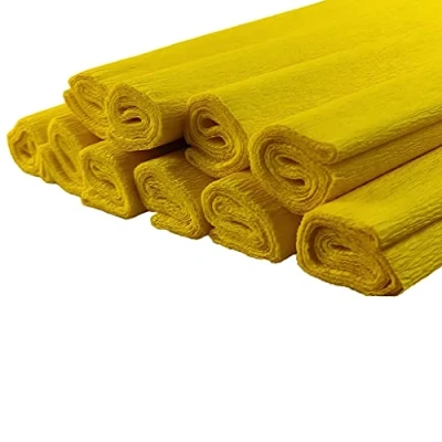 Imagen de Netuno 10 rollos de papel crepé amarillo 200 x 50 cm para manualidades color