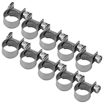 Imagen de 10 Unids/Set Abrazaderas De Manguera Acero Inoxidable Resistente T Bolt Mini Línea Combustible Clips Tubería 6 Mm 20 Tamaño Opcional Para Fontanería (11 13 Mm)