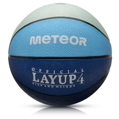 Imagen de meteor® Balón de Baloncesto para niños, tamaño #4, Ideal Las Manos los niños 5 a 10 años, Entrenamiento Suave al Aire Libre (tamaño Gris y Azul)