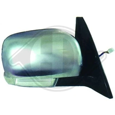 Imagen de espejo retrovisor Diederichs 5845825 izquierda cromo para ajuste elect. espejo, completo, convexo MITSUBISHI: PAJERO 4