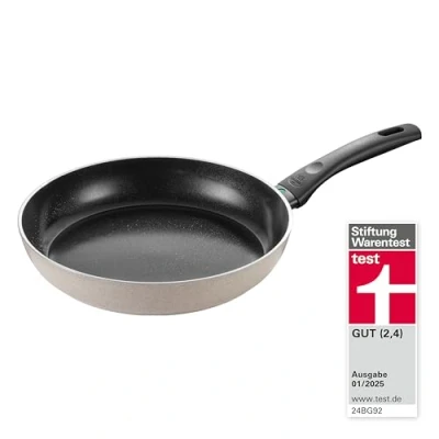 Imagen de BALLARINI Ledro Sartén 28 cm Aluminio Inducción Cerámica Antiadherente Thermopoint Made in Italy Beige