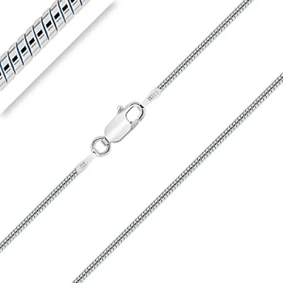 Imagen de PLANETYS Cadena de Plata Ley 925 Rodiada Malla Serpiente 1.5 mm ancho 60 cm longitud