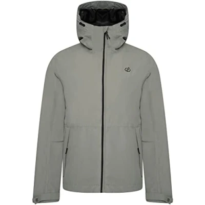 Imagen de Dare2b Stay Ready Jacket Chaqueta para hombre senderismo Impermeable y transpirable Tejido reciclado, 2 bolsillos inferiores repelentes al agua con cremallera capucha ajustable