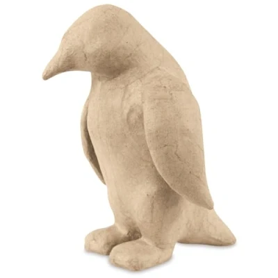 Imagen de Clairefontaine ES Décopatch SA116O Un support en papier brun mâché 14x14x20 cm, Pingouin