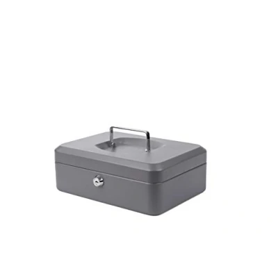 Imagen de Caja Pavo Premium, cerradura de cilindro con 2 llaves, 25 x 18 9 cm, color gris oscuro