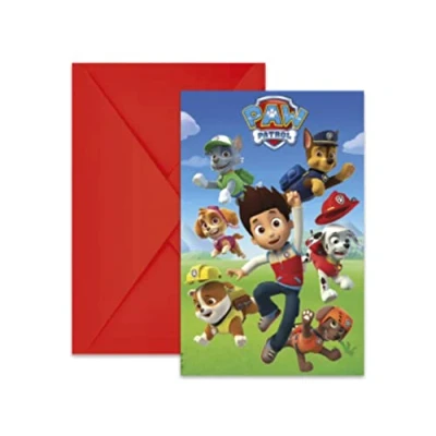 Imagen de Procos 89441 Folat 89441P Invitaciones Paw Patrol 6 piezas, Multicolor (81370)