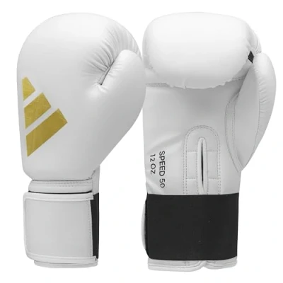 Imagen de adidas Speed 50 Guantes de Boxeo, Adultos Unisex, Blanco y Dorado, 355 ml